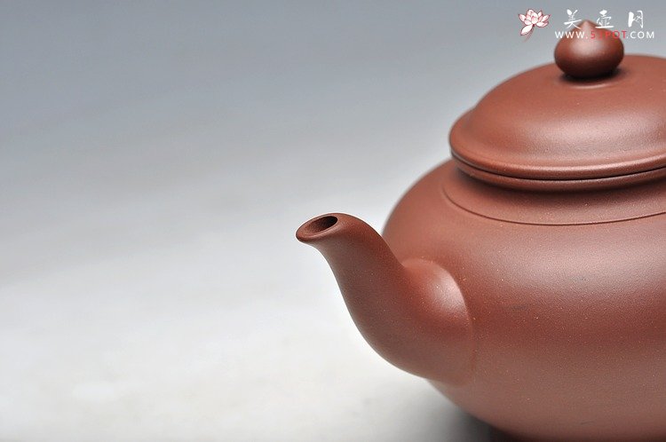 紫砂壶图片：泥色优雅 经典传承 顾派风格 紫泥全手笑樱 - 宜兴紫砂壶网
