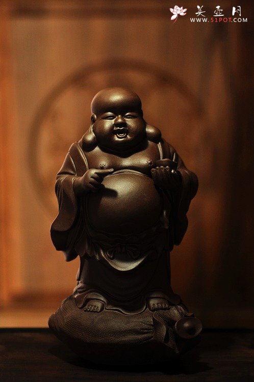 紫砂壶图片：元宝佛 送财平安 形象生动 - 宜兴紫砂壶网