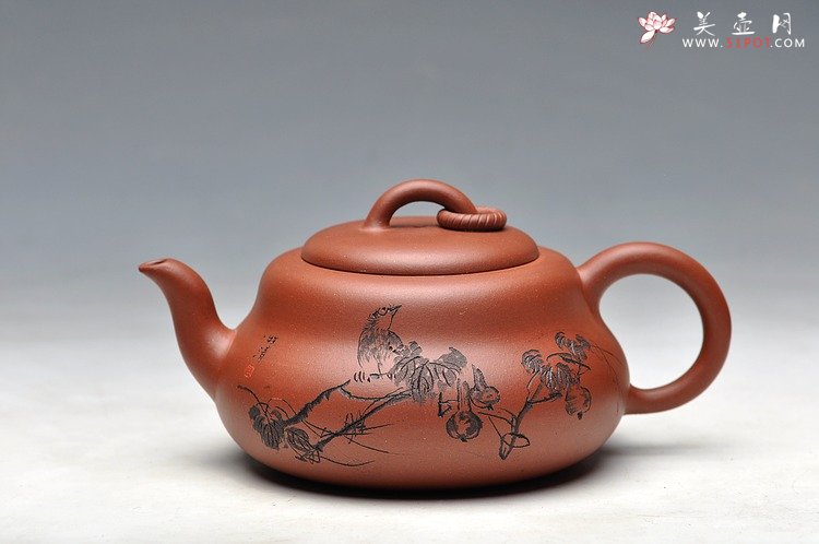 紫砂壶图片：造型简洁明快 线条流畅 极品老清水 葫芦 - 宜兴紫砂壶网