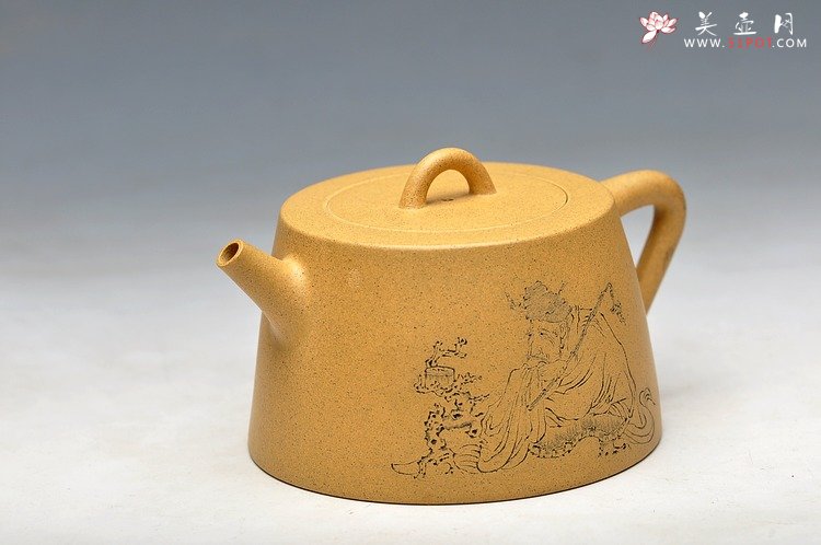 紫砂壶图片：国助和石装饰 摹古 老味 全手芝亭井栏 - 宜兴紫砂壶网