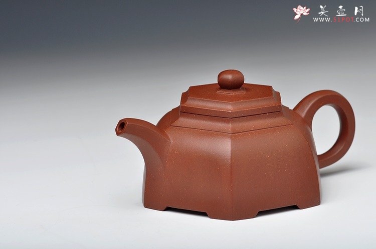 紫砂壶图片：古雅上流  许学军全手新品 顺六方 线条刚劲 - 宜兴紫砂壶网