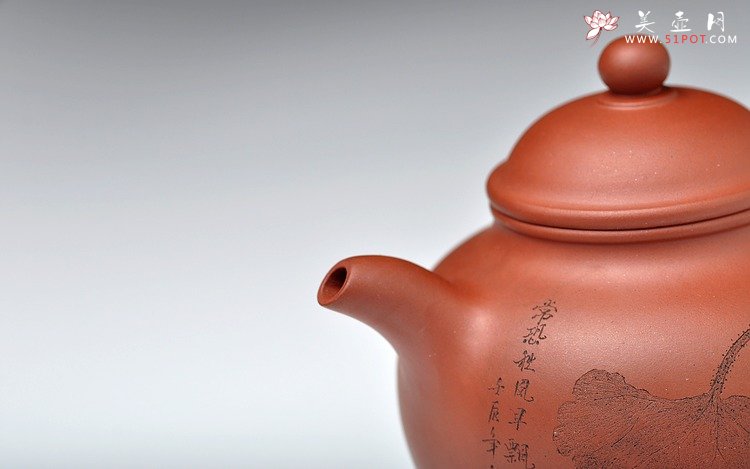 紫砂壶图片：清水泥 秋水 王翔荷叶鸟 亭亭玉立 - 宜兴紫砂壶网