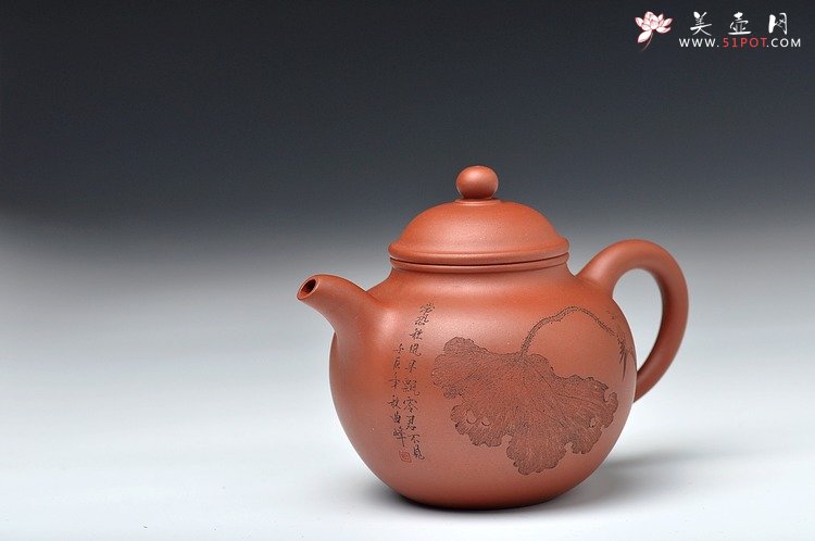 紫砂壶图片：清水泥 秋水 王翔荷叶鸟 亭亭玉立 - 宜兴紫砂壶网