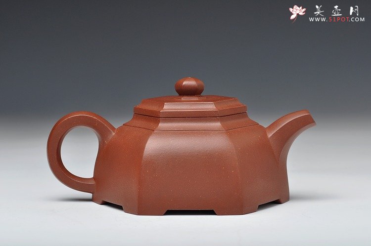 紫砂壶图片：古雅上流  许学军全手新品 顺六方 线条刚劲 - 宜兴紫砂壶网