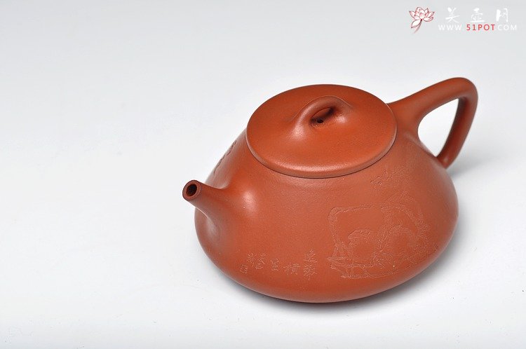 紫砂壶图片：难得成品 杀铁利器 全手朱泥小石瓢 - 宜兴紫砂壶网