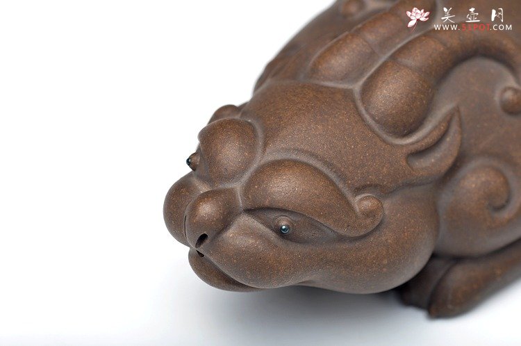 紫砂壶图片：金蟾 仅此一件 栩栩如生 古铜泥 - 宜兴紫砂壶网