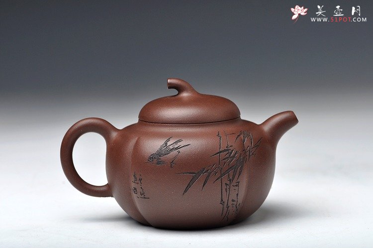 紫砂壶图片：饱满可爱 瓜壶 精气神 送礼佳品 - 宜兴紫砂壶网