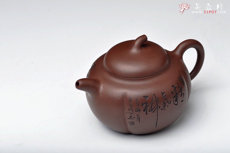 紫砂壶图片：饱满可爱 瓜壶 精气神 送礼佳品 - 宜兴紫砂壶网