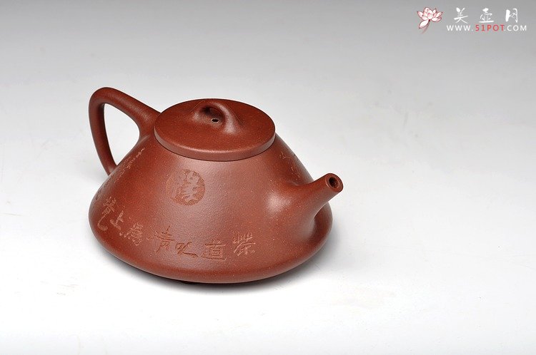 紫砂壶图片：骨肉均挺 劲道十足 全手子冶石瓢 - 宜兴紫砂壶网