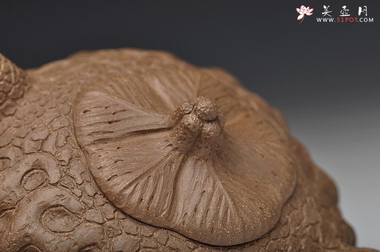 紫砂壶图片：邵惠雄风格 全手龚春 灵芝和瓜纽一对 薄胎 - 宜兴紫砂壶网