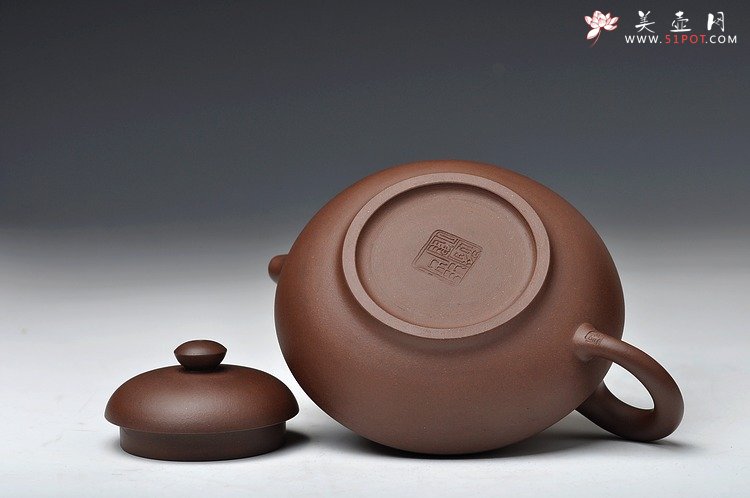 紫砂壶图片：全手工折肩合欢 有难度的 优质老拼紫 - 宜兴紫砂壶网