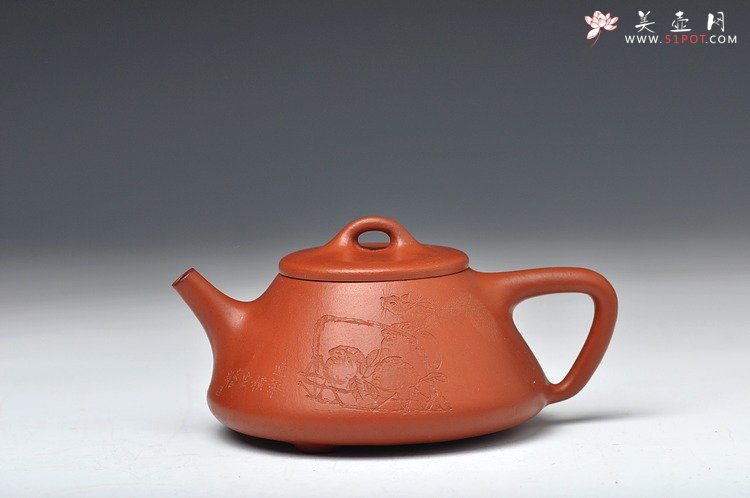 紫砂壶图片：难得成品 杀铁利器 全手朱泥小石瓢 - 宜兴紫砂壶网