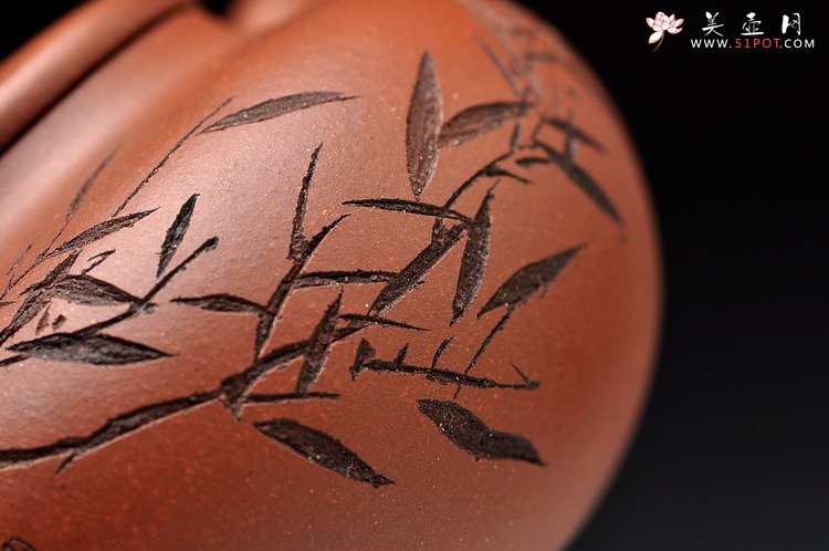 紫砂壶图片：老清水 清韵 随意的竹 颇有玩味 仅1件 - 宜兴紫砂壶网