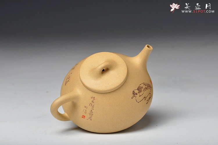 紫砂壶图片：八大风格 子冶石瓢 本山绿 - 宜兴紫砂壶网