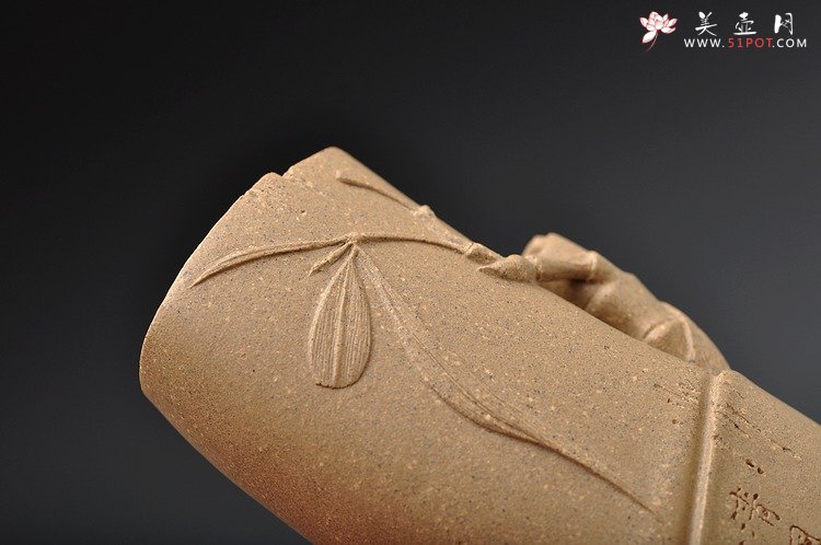 紫砂壶图片：文房雅器 茶盘精品茶宠 清竹臂搁 贴叶传神 中书协刘世涛助兴装饰 - 宜兴紫砂壶网