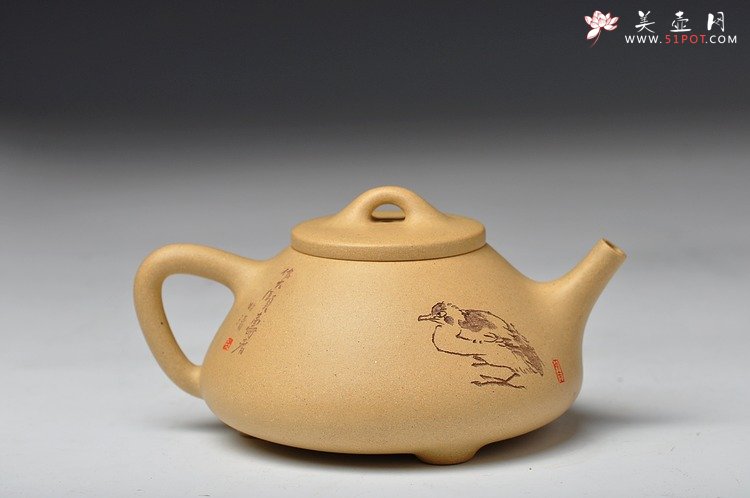 紫砂壶图片：八大风格 子冶石瓢 本山绿 - 宜兴紫砂壶网
