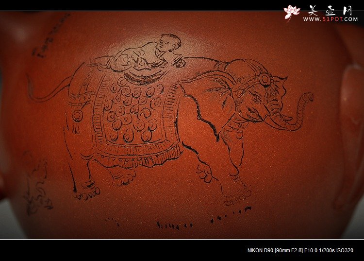 紫砂壶图片：四足福象（十足福像） - 宜兴紫砂壶网