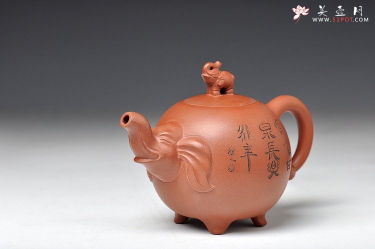 紫砂壶图片：四足福象（十足福像） - 宜兴紫砂壶网