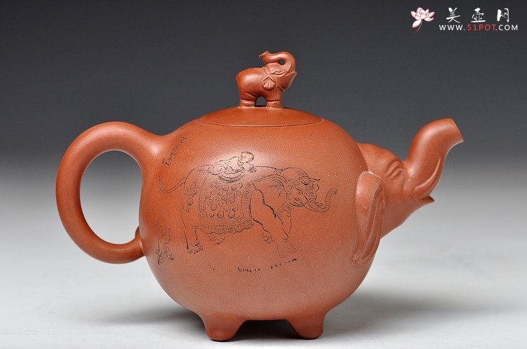 紫砂壶图片：四足福象（十足福像） - 宜兴紫砂壶网