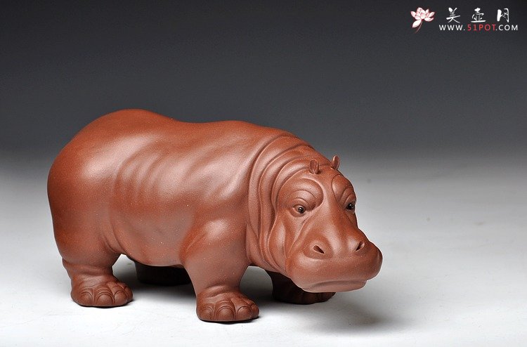紫砂壶图片：河马 形态逼真 憨厚可爱 - 宜兴紫砂壶网