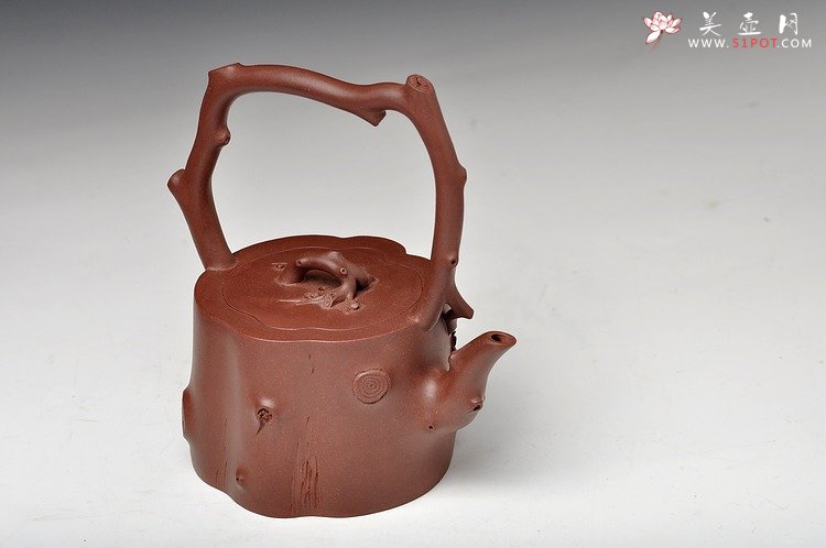 紫砂壶图片：全手作品 蓄势而动 实力派花货 梅竹双清提梁 - 宜兴紫砂壶网