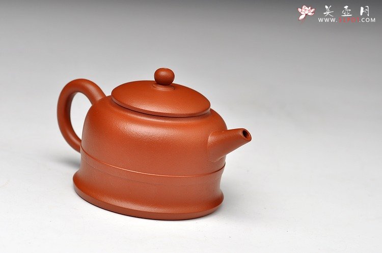 紫砂壶图片：映日荷花别样红 全手君带 一手朱泥小壶 贴身雅器 - 宜兴紫砂壶网