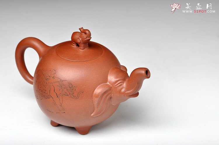 紫砂壶图片：四足福象（十足福像） - 宜兴紫砂壶网