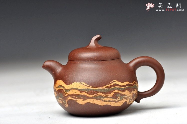 紫砂壶图片：通透绞泥 娇小可爱 茄段 - 宜兴紫砂壶网