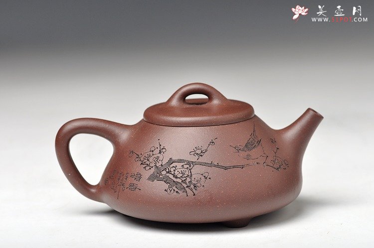 紫砂壶图片：春满玉壶随意酌 子冶石瓢 骨肉均挺 弱水三千只取一瓢 - 宜兴紫砂壶网