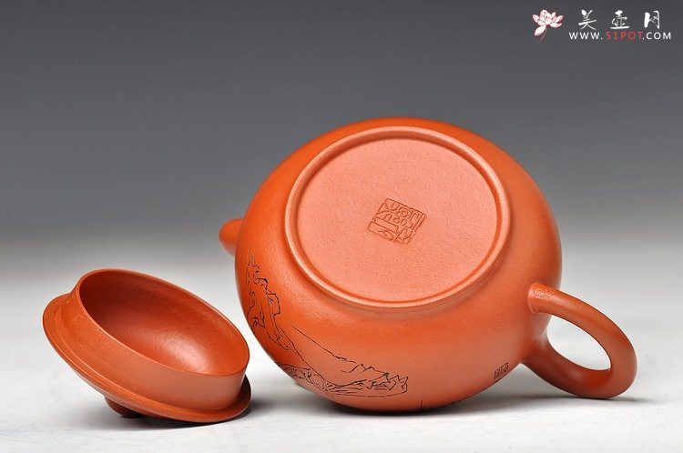 紫砂壶图片：禅意浓浓~ 精品朱泥潘壶 深得范曾人物之神韵~ - 宜兴紫砂壶网