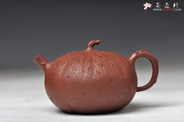 紫砂壶图片：蔡岩峰经典作品 古拙中透灵气 全手工大橘瓜  - 宜兴紫砂壶网