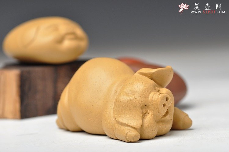 紫砂壶图片：4个小猪 喜庆茶宠 栩栩如生 - 宜兴紫砂壶网