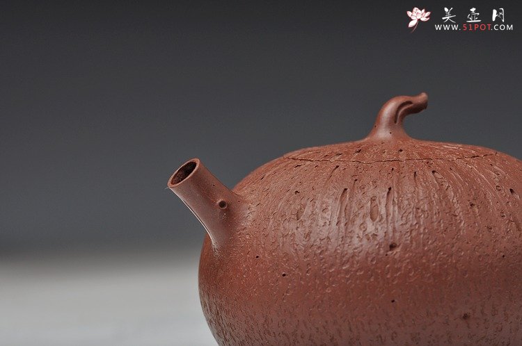 紫砂壶图片：蔡岩峰经典作品 古拙中透灵气 全手工大橘瓜  - 宜兴紫砂壶网