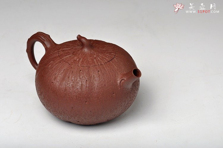 紫砂壶图片：蔡岩峰经典作品 古拙中透灵气 全手工大橘瓜  - 宜兴紫砂壶网