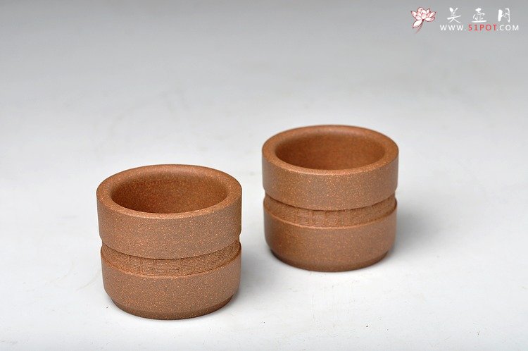 紫砂壶图片：精品回纹口杯 油性十足的段泥 - 宜兴紫砂壶网