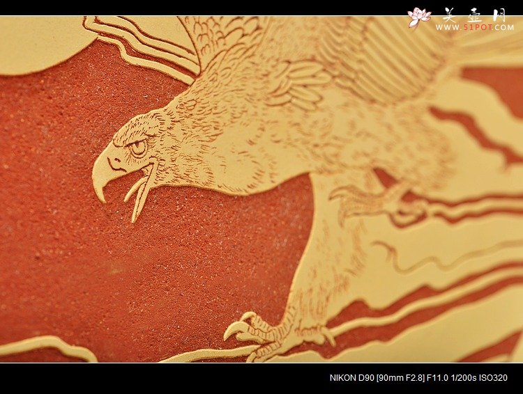 紫砂壶图片：精品 鹏程万里 难度大 30cm挂盘 - 宜兴紫砂壶网