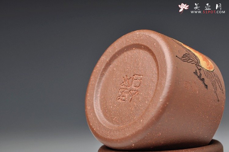 紫砂壶图片：优质降坡泥 玉扳指福寿杯 60cc 淡泊明志 - 宜兴紫砂壶网