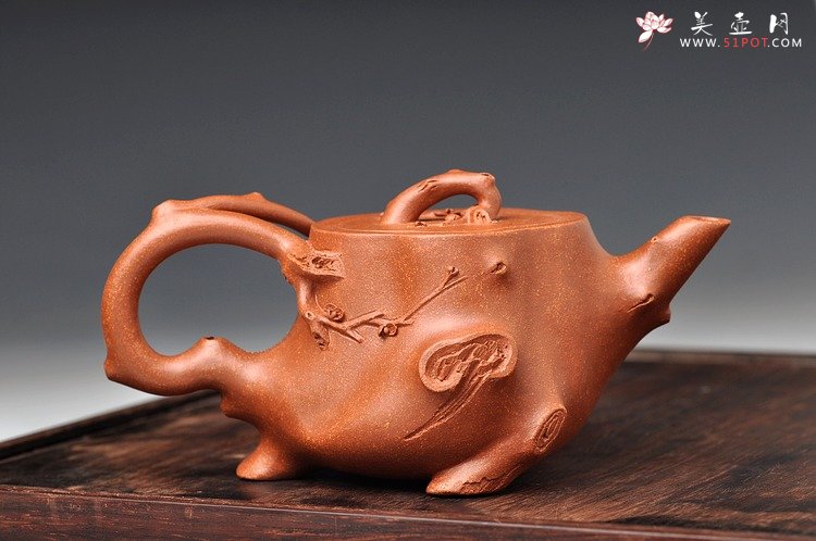 紫砂壶图片：气韵灵动 精品小花货 立体梅花惊艳 全手小喜上眉梢 - 宜兴紫砂壶网