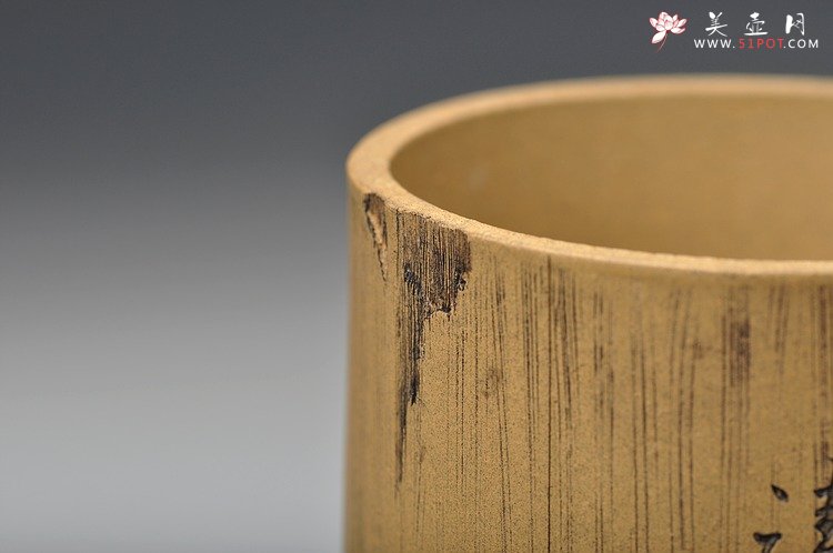 紫砂壶图片：竹节笔筒 张听刚装饰 文雅秀气 居不可无竹~ - 宜兴紫砂壶网