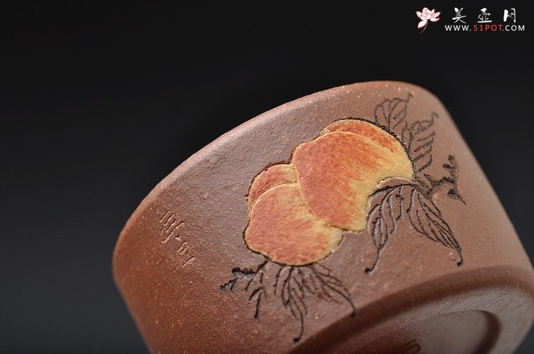 紫砂壶图片：优质降坡泥 玉扳指福寿杯 60cc 淡泊明志 - 宜兴紫砂壶网