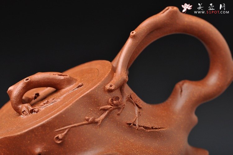 紫砂壶图片：气韵灵动 精品小花货 立体梅花惊艳 全手小喜上眉梢 - 宜兴紫砂壶网