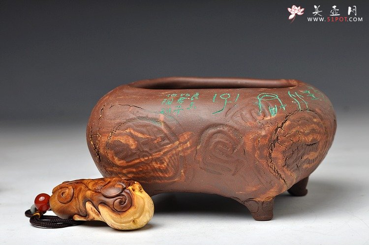 紫砂壶图片：全手作品 文房雅玩之养心水洗 笔洗 造型古拙 - 宜兴紫砂壶网