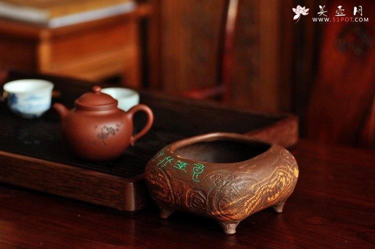 紫砂壶图片：全手作品 文房雅玩之养心水洗 笔洗 造型古拙 - 宜兴紫砂壶网