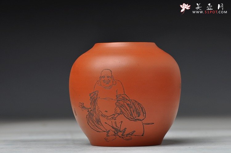 紫砂壶图片：朱牧清老师义拍紫砂作品 红泥水盂 雅安我们在一起 - 宜兴紫砂壶网