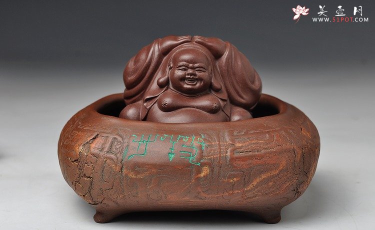 紫砂壶图片：全手作品 文房雅玩之养心水洗 笔洗 造型古拙 - 宜兴紫砂壶网