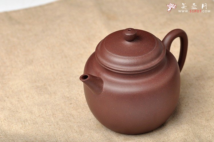 紫砂壶图片：全手剑流德中 小巧实用 - 宜兴紫砂壶网