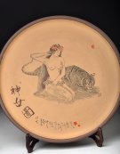 紫砂壶图片：神女图  直径40cm挂盘 - 宜兴紫砂壶网