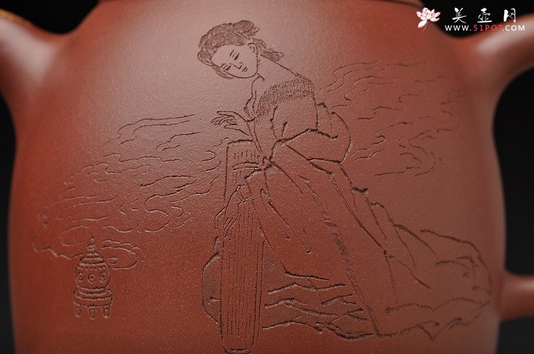 紫砂壶图片：张听刚装饰 仕女 朴素敦厚 大气 优质底槽青 全手大秦权 - 宜兴紫砂壶网