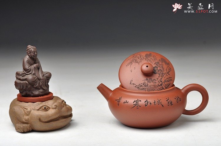 紫砂壶图片：姑苏城外寒山寺 夜半钟声到客船 璞玉 - 宜兴紫砂壶网