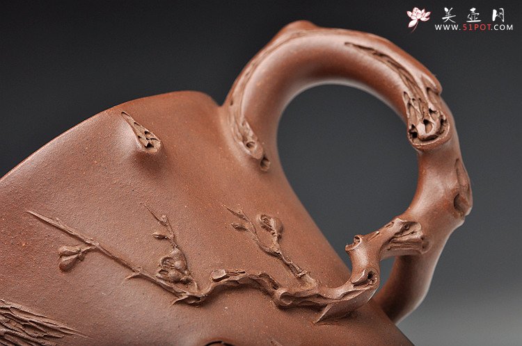 紫砂壶图片：花器实力派  老辣劲道 铮铮铁骨 精品全手梅桩 - 宜兴紫砂壶网